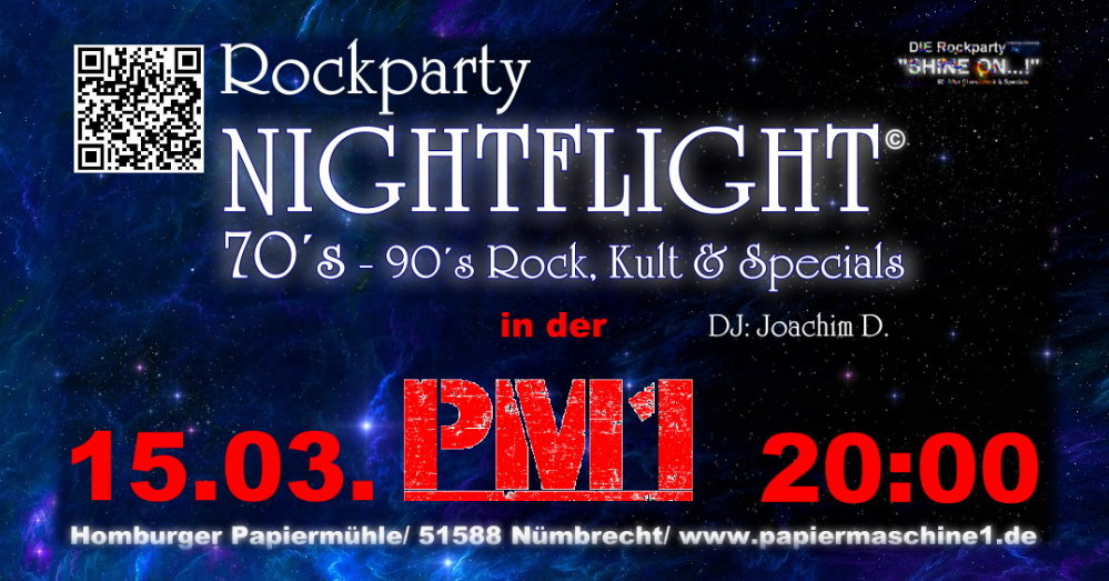 Rockparty NIGHTFLIGHT in der Homburger Papiermühle