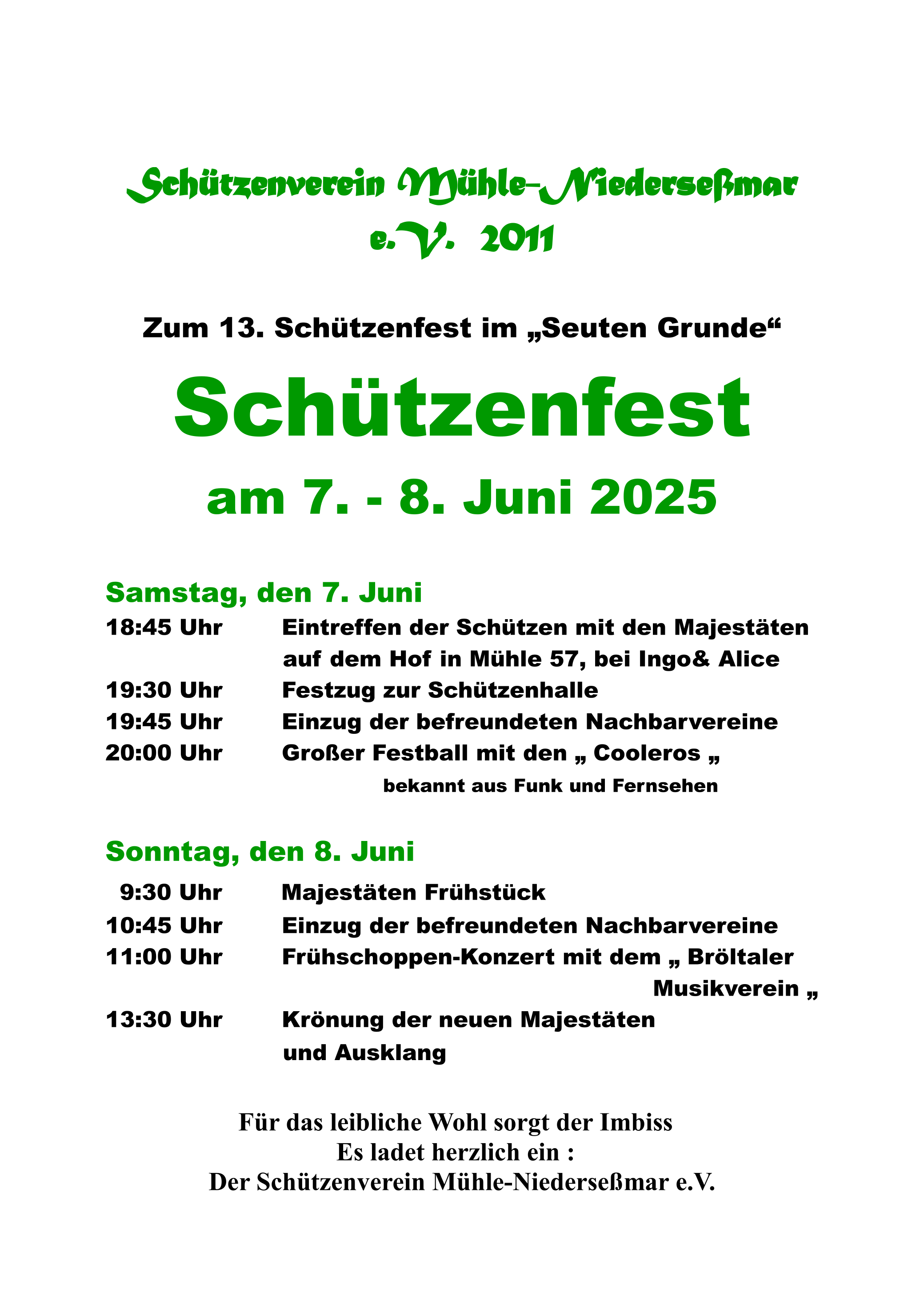 Schützenfest SV Mühle-Niederseßmar